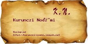 Kurunczi Noémi névjegykártya